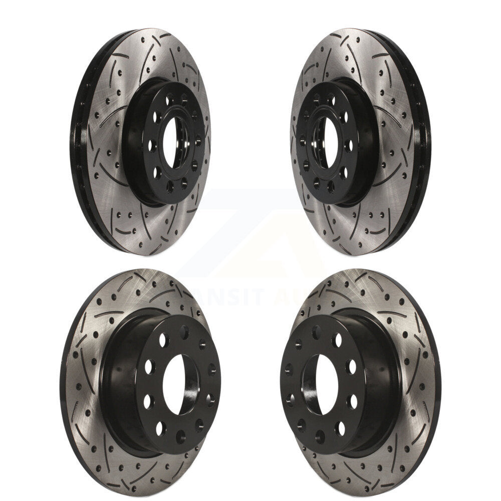 Coat Drill Slot Disc Brake Rotor Front Rear Kit For Volkswagen Jetta Beetle Golf