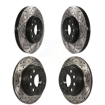 Coat Drill Slot Disc Brake Rotor Front Rear Kit For Volkswagen Jetta Beetle Golf