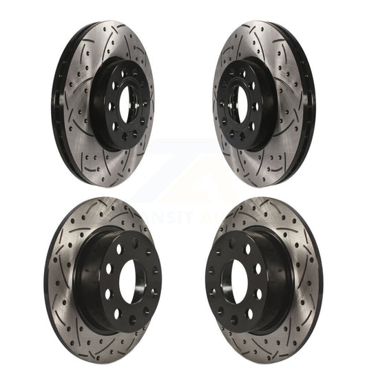 Coat Drill Slot Disc Brake Rotor Front Rear Kit For Volkswagen Jetta Beetle Golf