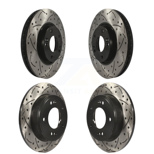 Drill Slot Brake Rotor Front Rear Kit For Kia Forte Hyundai Veloster Forte5 Koup