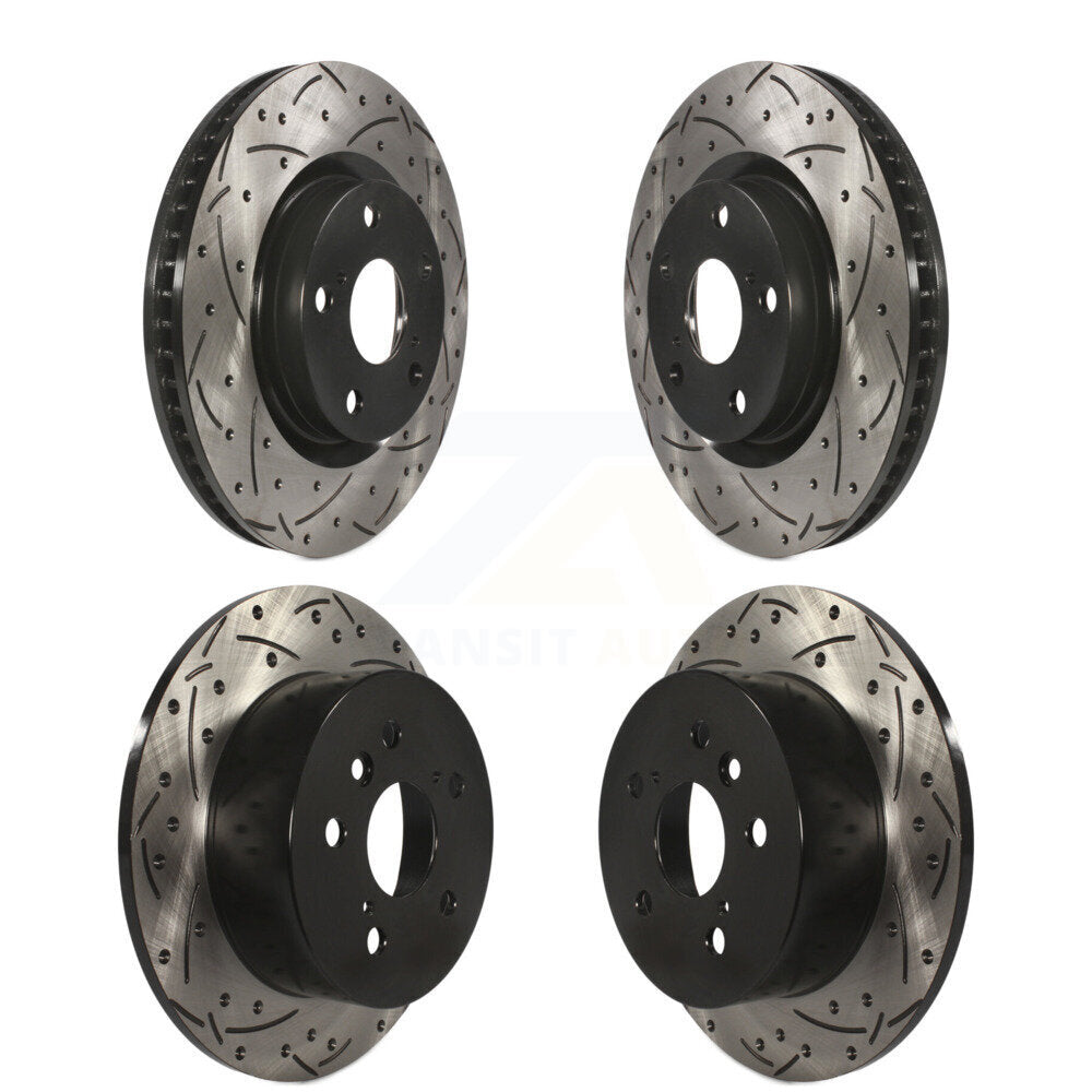 Drilled Slot Disc Brake Rotor Front Rear Kit For Toyota Camry Lexus ES350 Avalon
