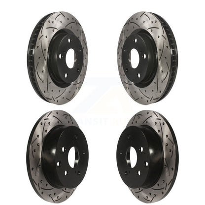 Coated Drilled Slotted Disc Brake Rotors Front Rear Kit For Toyota RAV4