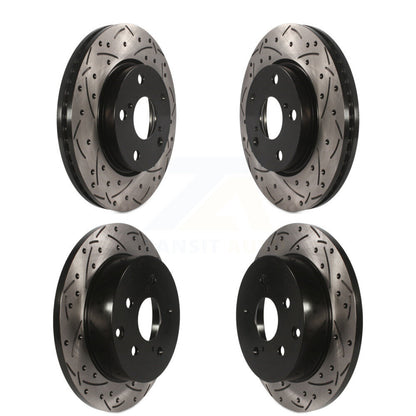Coated Drilled Slot Disc Brake Rotor Front Rear Kit For Toyota RAV4 Lexus HS250h