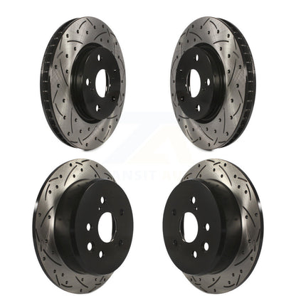 Coated Drilled Slotted Disc Brake Rotors Front Rear Kit For Lexus IS250