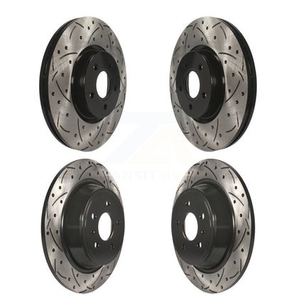 Coated Drilled Slot Disc Brake Rotors Front Rear Kit For Ford Escape Lincoln MKC