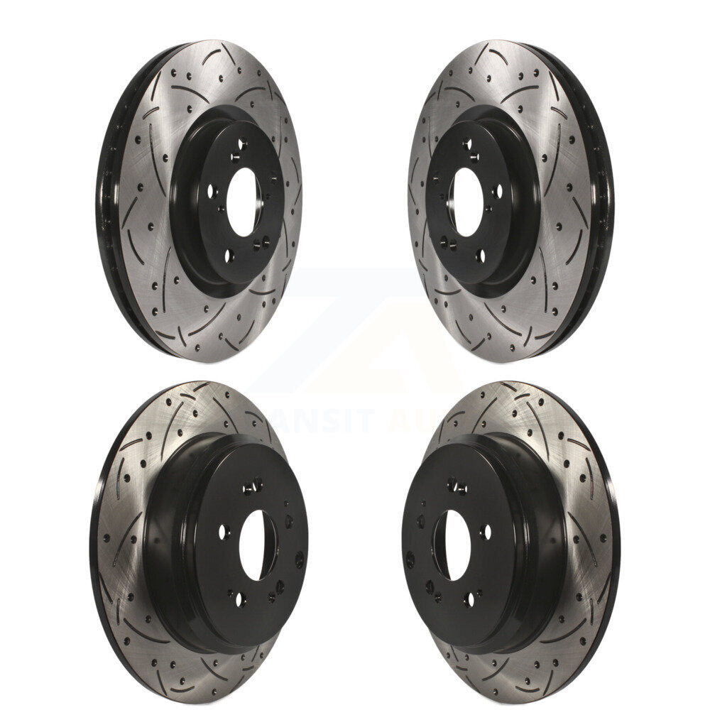 Coated Drill Slot Disc Brake Rotors Front Rear Kit For Honda Pilot Acura MDX ZDX