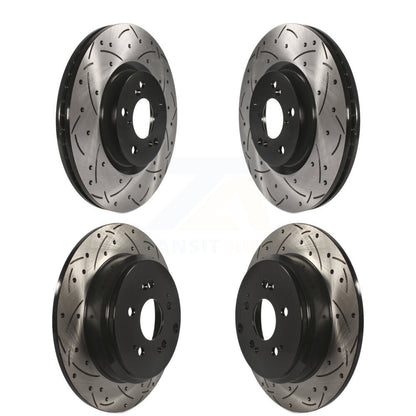 Coated Drill Slot Disc Brake Rotors Front Rear Kit For Honda Pilot Acura MDX ZDX