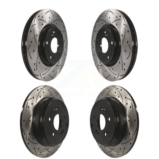 Coated Drill Slot Disc Brake Rotors Front Rear Kit For Honda Pilot Acura MDX ZDX