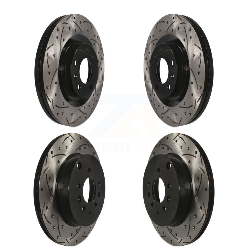 Coated Drilled Slotted Disc Brake Rotors Front Rear Kit For 2007-2015 Mazda CX-9
