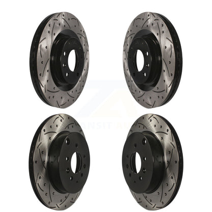 Coated Drilled Slotted Disc Brake Rotors Front Rear Kit For 2007-2015 Mazda CX-9