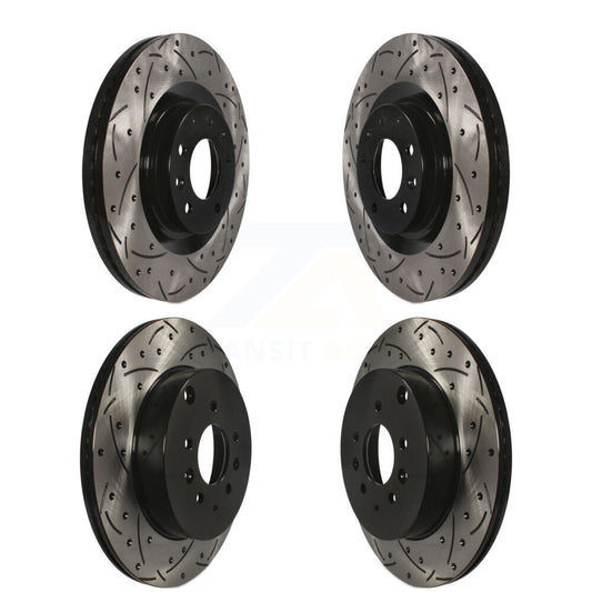 Coated Drilled Slotted Disc Brake Rotors Front Rear Kit For 2007-2015 Mazda CX-9