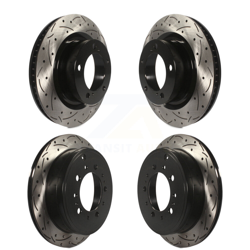 Drill Slot Brake Rotor Front Rear Kit For Toyota Tundra Sequoia Lexus LX570 Land