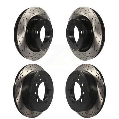 Drill Slot Brake Rotor Front Rear Kit For Toyota Tundra Sequoia Lexus LX570 Land