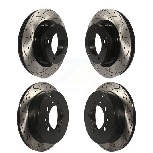 Drill Slot Brake Rotor Front Rear Kit For Toyota Tundra Sequoia Lexus LX570 Land
