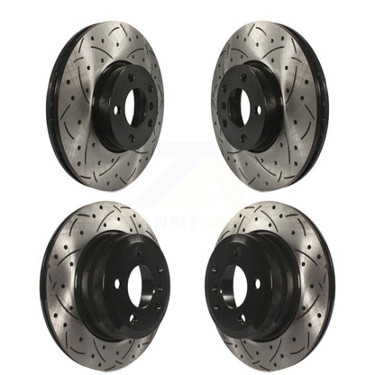 Coated Drilled Slotted Disc Brake Rotors Front Rear Kit For BMW X5 X6