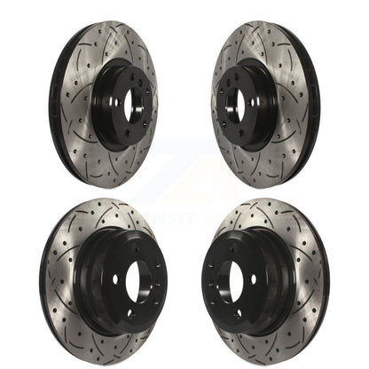 Coated Drilled Slotted Disc Brake Rotors Front Rear Kit For BMW X5 X6