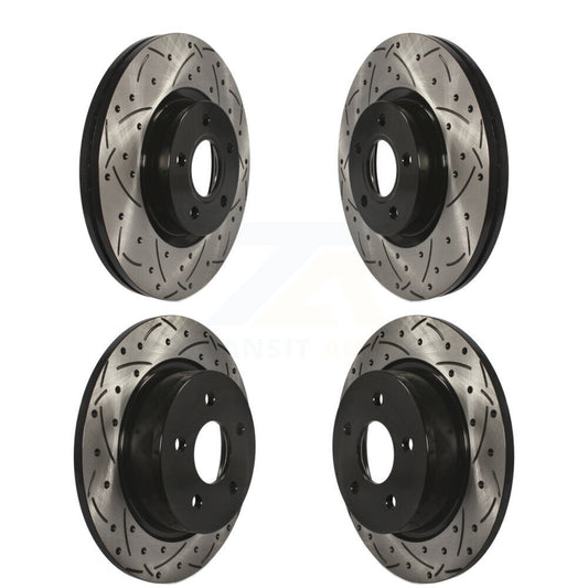 Coated Drilled Slotted Disc Brake Rotors Front Rear Kit For Ford Escape C-Max