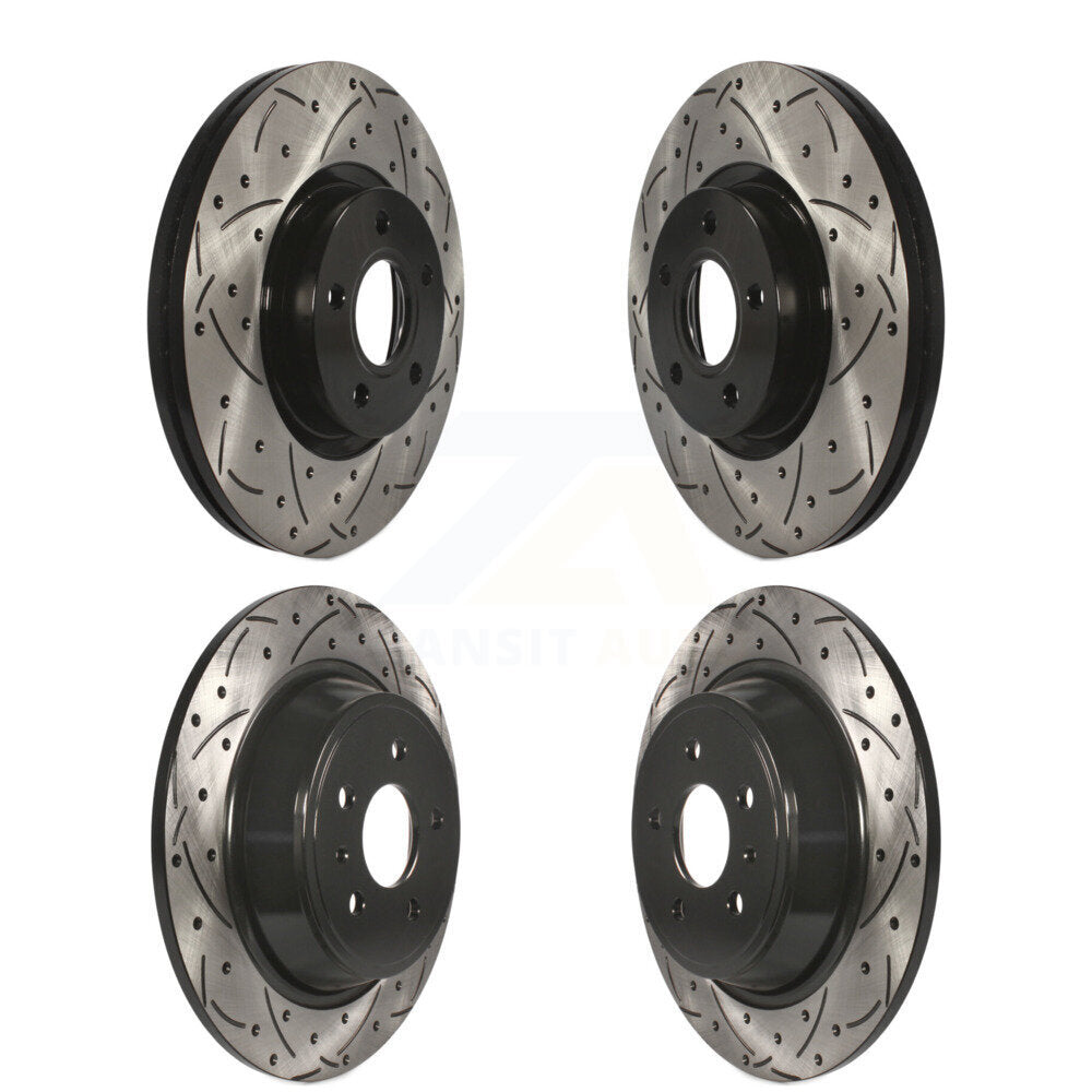 Coated Drilled Slotted Disc Brake Rotors Front Rear Kit For Ford Escape