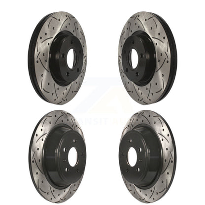 Coated Drilled Slotted Disc Brake Rotors Front Rear Kit For Ford Escape