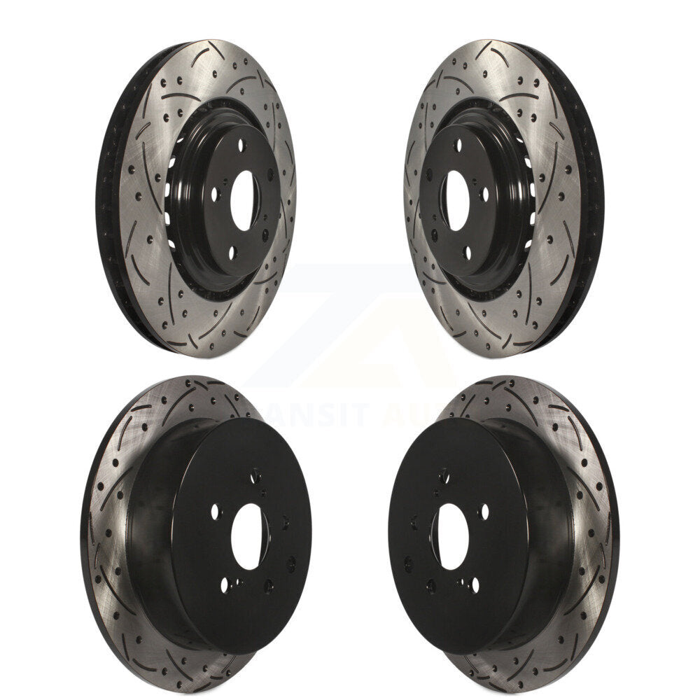 Drilled Slot Brake Rotor Front Rear Kit For Toyota Sienna Highlander Lexus RX350