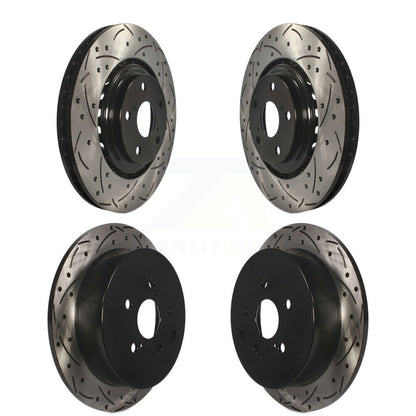 Drilled Slot Brake Rotor Front Rear Kit For Toyota Sienna Highlander Lexus RX350