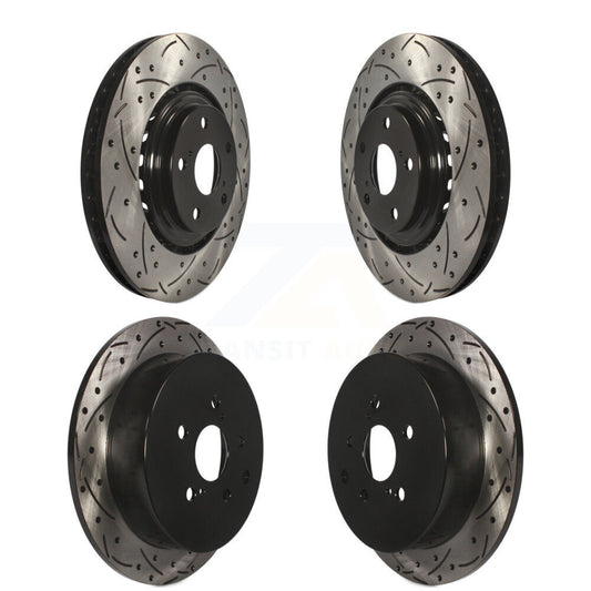 Drilled Slot Brake Rotor Front Rear Kit For Toyota Sienna Highlander Lexus RX350