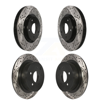 Coat Drill Slot Disc Brake Rotor Front Rear Kit For 2007-2012 Nissan Sentra SE-R