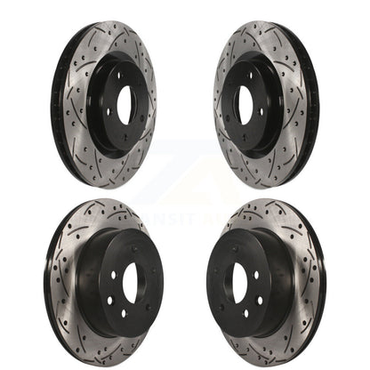 Coated Drilled Slotted Disc Brake Rotors Front Rear Kit For Nissan Rogue Select