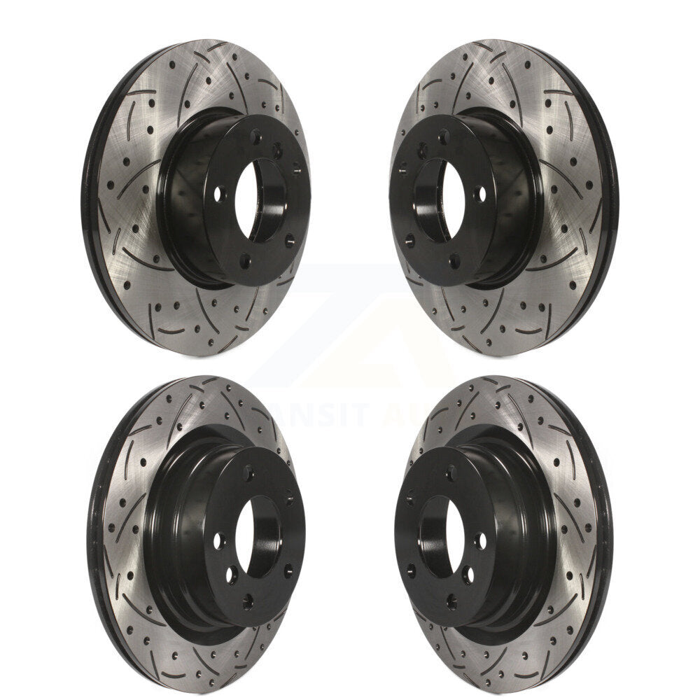 Coated Drilled Slotted Disc Brake Rotors Front Rear Kit For BMW 320i 328d