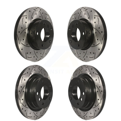 Coated Drilled Slotted Disc Brake Rotors Front Rear Kit For BMW 320i 328d