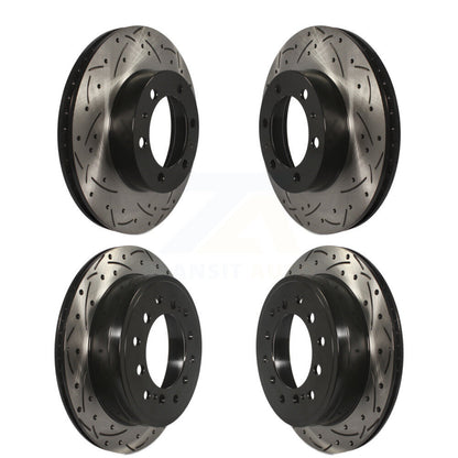 Coat Drill Slot Disc Brake Rotors Front Rear Kit For 2010-2014 Toyota FJ Cruiser