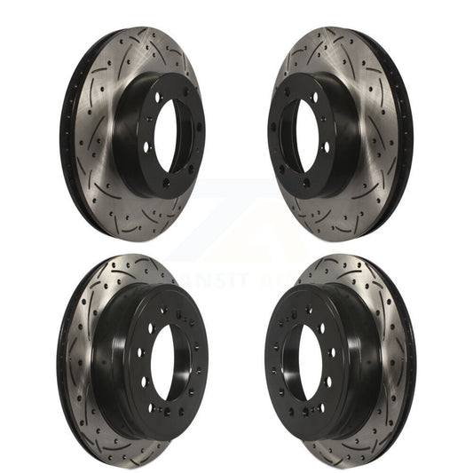 Coat Drill Slot Disc Brake Rotors Front Rear Kit For 2010-2014 Toyota FJ Cruiser