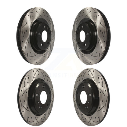 Coated Drilled Slotted Disc Brake Rotors Front Rear Kit For Audi Q5 A6