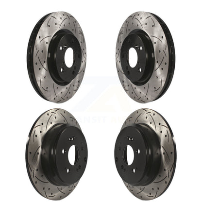Coated Drilled Slot Disc Brake Rotors Front Rear Kit For 2011-2014 Honda Odyssey