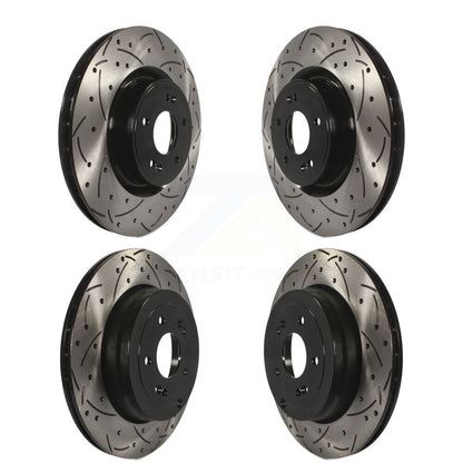 Coated Drilled Slotted Disc Brake Rotor Front Rear Kit For Hyundai Genesis Coupe