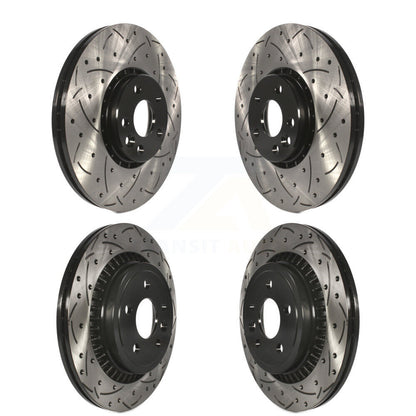 Coated Drilled Slotted Disc Brake Rotors Front Rear Kit For Volvo XC60