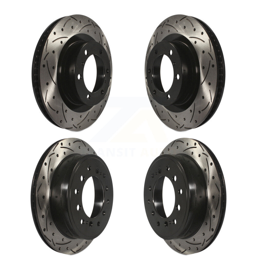 Coated Drill Slot Disc Brake Rotor Front Rear Kit For Toyota 4Runner Lexus GX460