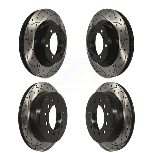 Coated Drill Slot Disc Brake Rotor Front Rear Kit For Toyota 4Runner Lexus GX460