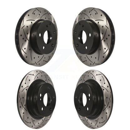 Coated Drilled Slot Disc Brake Rotors Front Rear Kit For Mercedes-Benz C250 C230
