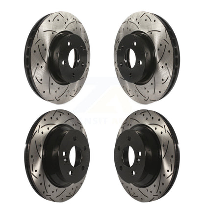 Coated Drilled Slot Disc Brake Rotors Front Rear Kit For Mercedes-Benz E350 E400