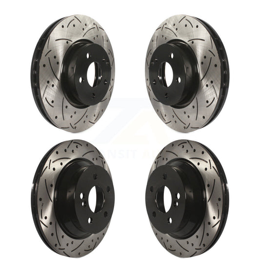 Coated Drilled Slot Disc Brake Rotors Front Rear Kit For Mercedes-Benz E350 E400