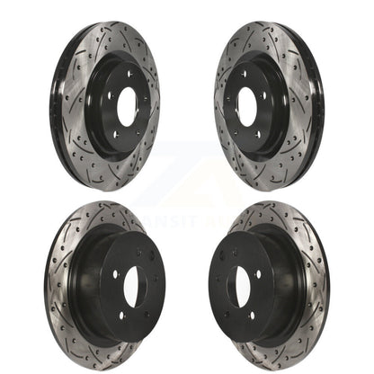 Coated Drilled Slotted Disc Brake Rotors Front Rear Kit For Nissan Sentra Juke