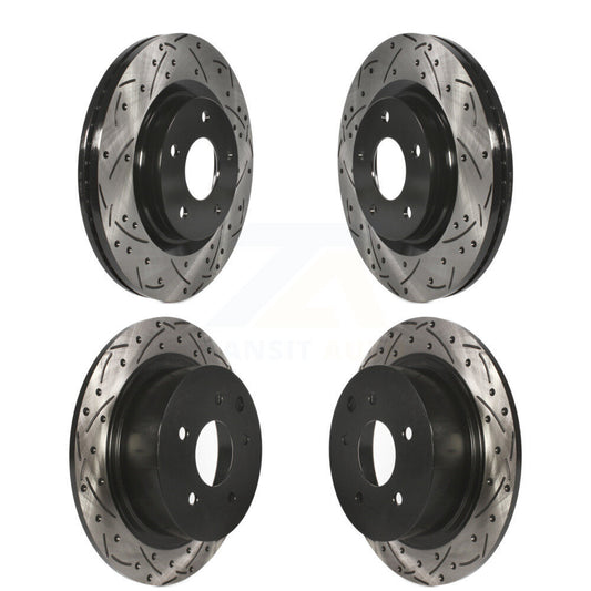 Coated Drilled Slotted Disc Brake Rotors Front Rear Kit For Nissan Sentra Juke