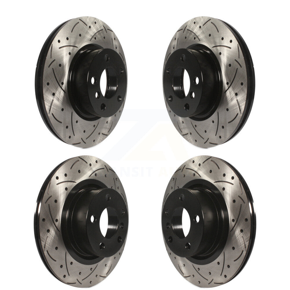 Coated Drilled Slotted Disc Brake Rotors Front Rear Kit For BMW X3 X4