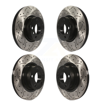 Coated Drilled Slotted Disc Brake Rotors Front Rear Kit For BMW X3 X4