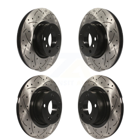 Coated Drilled Slotted Disc Brake Rotors Front Rear Kit For BMW X3 X4