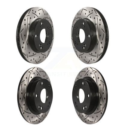 Coated Drilled Slotted Disc Brake Rotor Front Rear Kit For Honda Civic Acura ILX