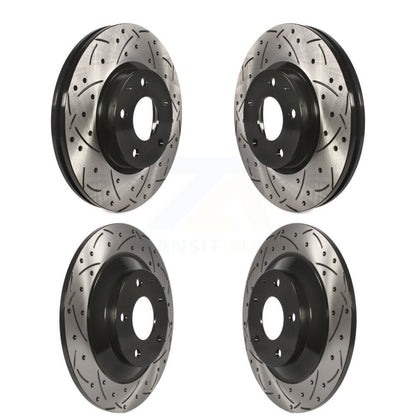 Coated Drilled Slotted Disc Brake Rotors Front Rear Kit For 2013-2015 Mazda CX-5