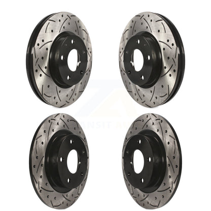 Coated Drilled Slotted Disc Brake Rotors Front Rear Kit For 2014-2018 Mazda 6