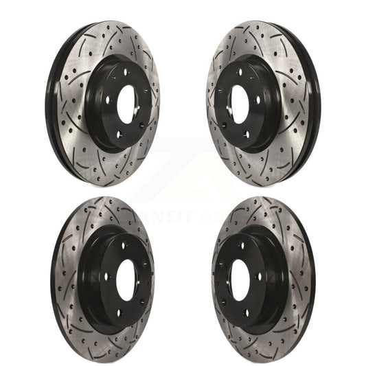 Coated Drilled Slotted Disc Brake Rotors Front Rear Kit For 2014-2018 Mazda 6